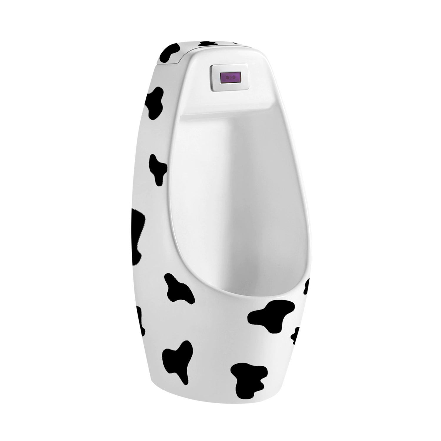 kid-friendly cow pattern design in black and white Children's vertical urinal, suitable for nursery school, daycare, preschool