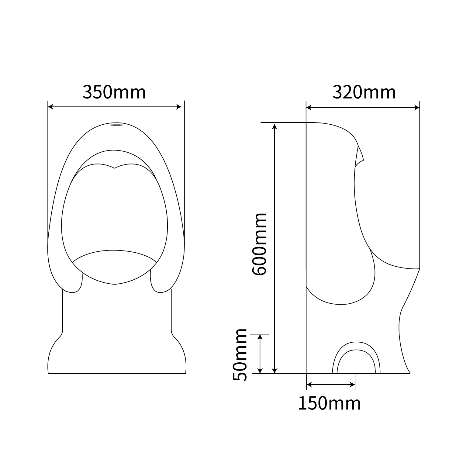 High quality ceramic kids urinal designed for little boys, suitable for preschools, daycares and nurseries