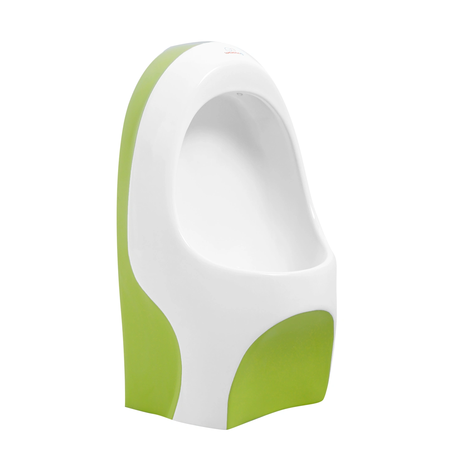 kid-friendly oval shape green and white sanitary ware wall hung kid urinal for preschool, kindergarten, made by meilong ceramics