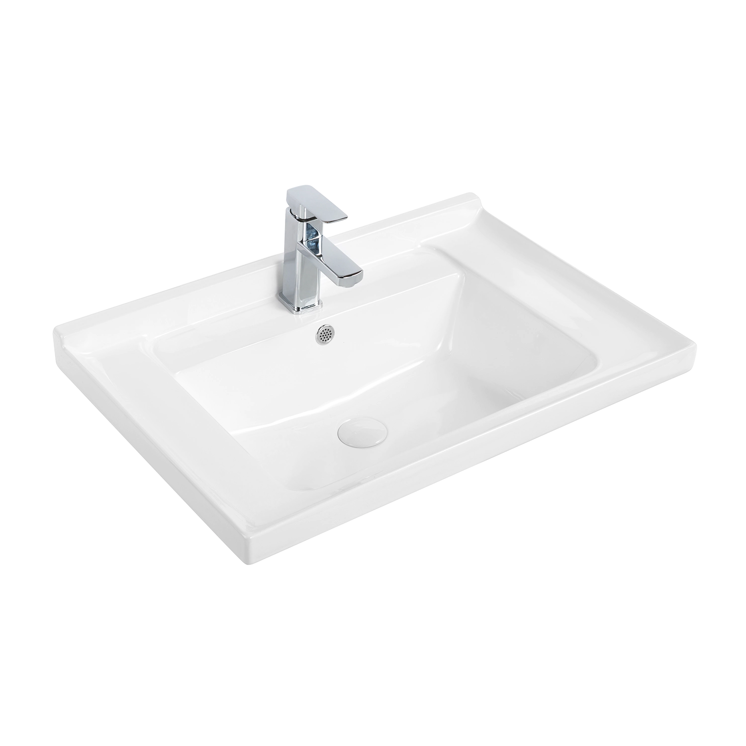 Porcelain vanity sink mid-edge ceramic 71 cm inset basin in rectangular, 28 inches bathroom vanity top with sink with overflow