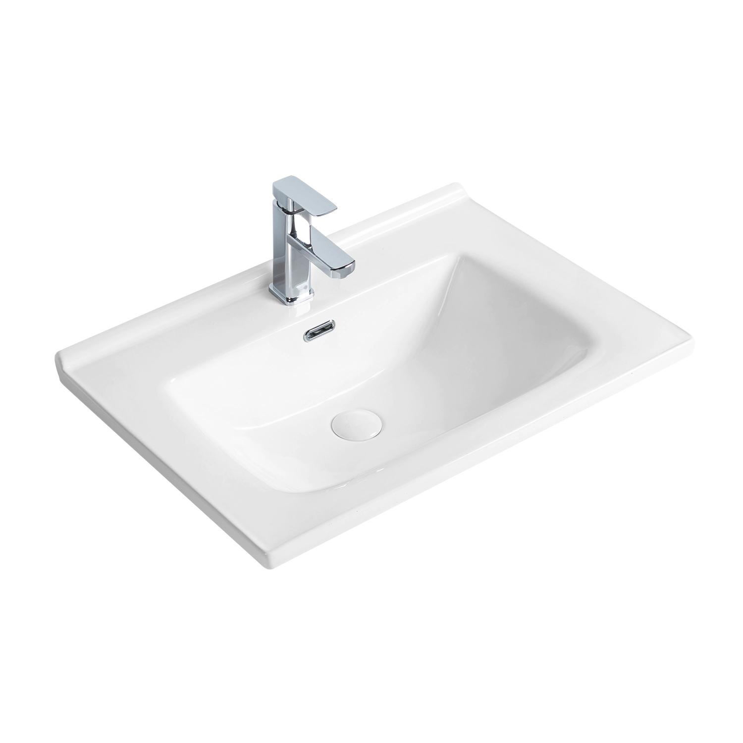 Bathroom single sink vanity top in rectangular 28 inches vanity sink 71 cm inset basin for vanity unit