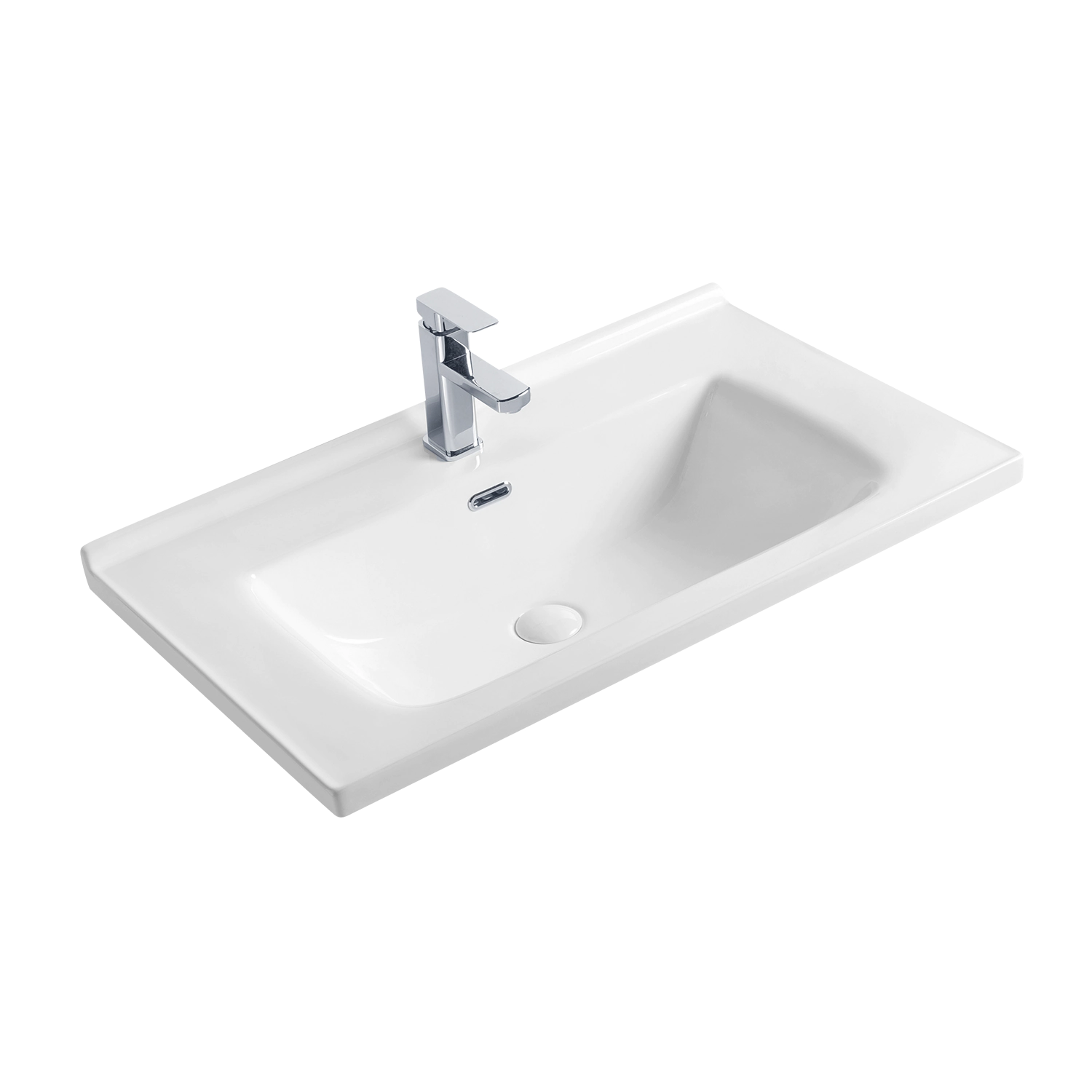 31-inch vanity top with sink bathroom vanity with ceramic sink in rectangle, 81 cm inset basin with rectangle bowl