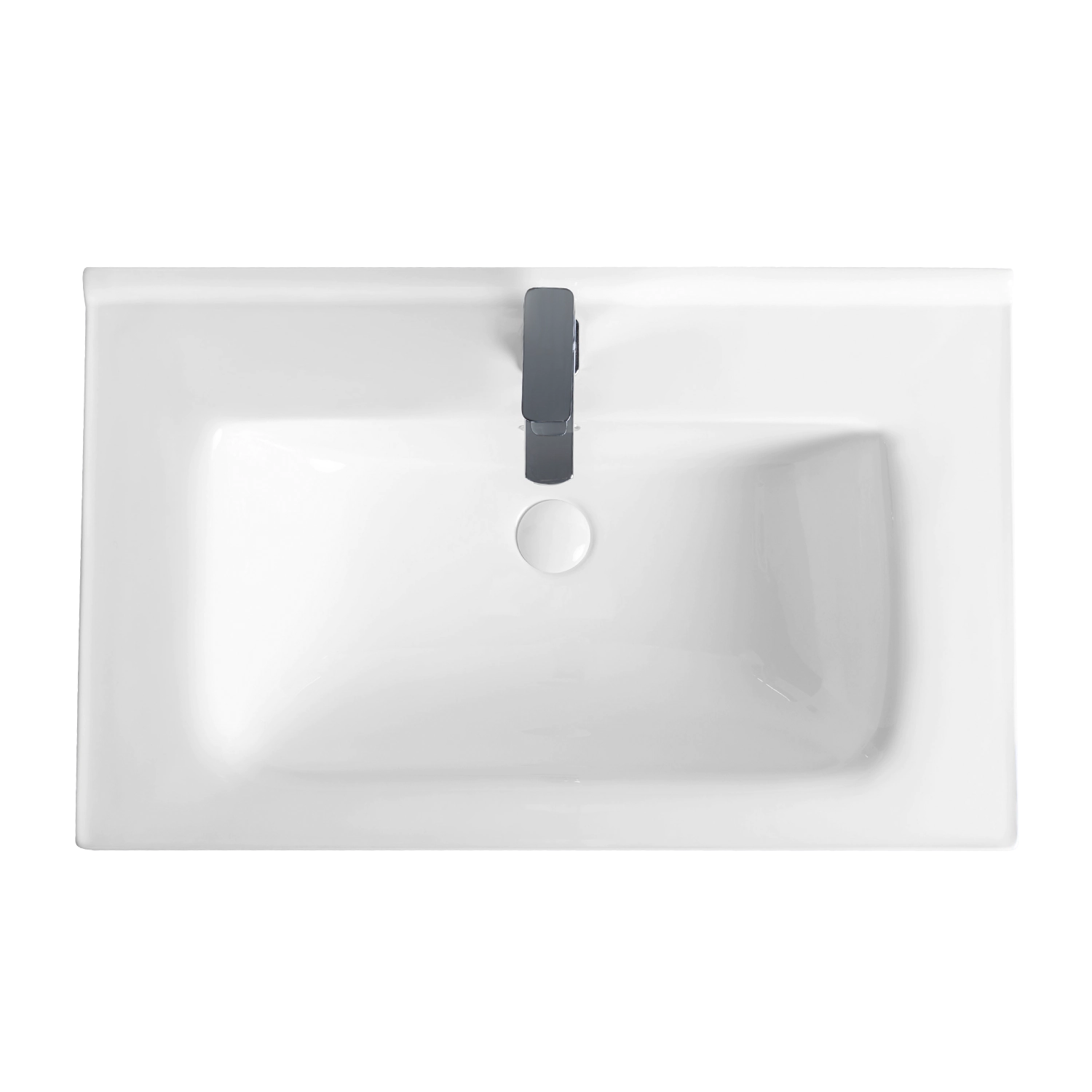 White bathroom vanity with porcelain sink 81 cm inset basin 31-inch vanity top with sink for vanity unit