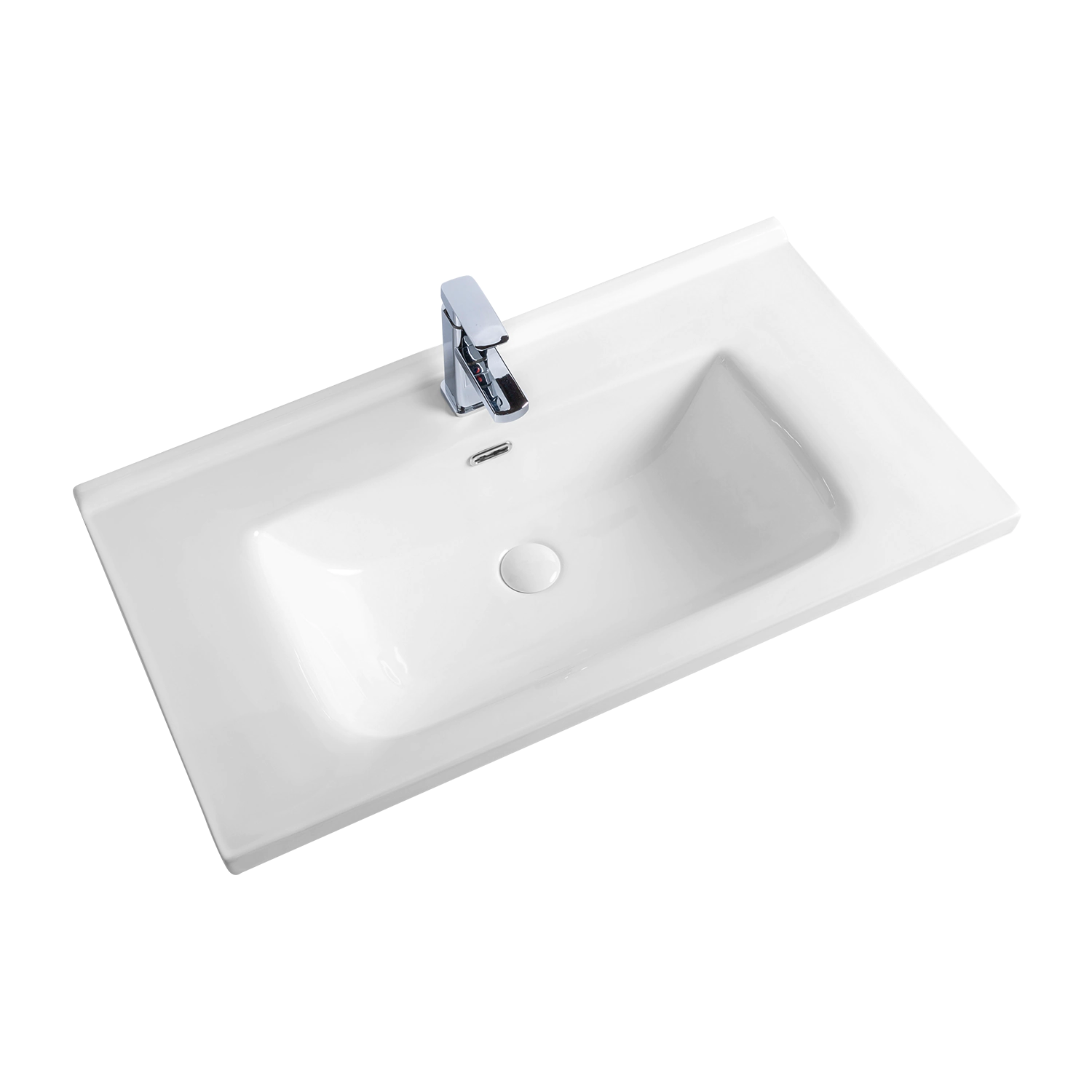 White bathroom sinks meilong 35 inch single bathroom vanity top with sink in rectangle, 91 cm basin for vanity unit