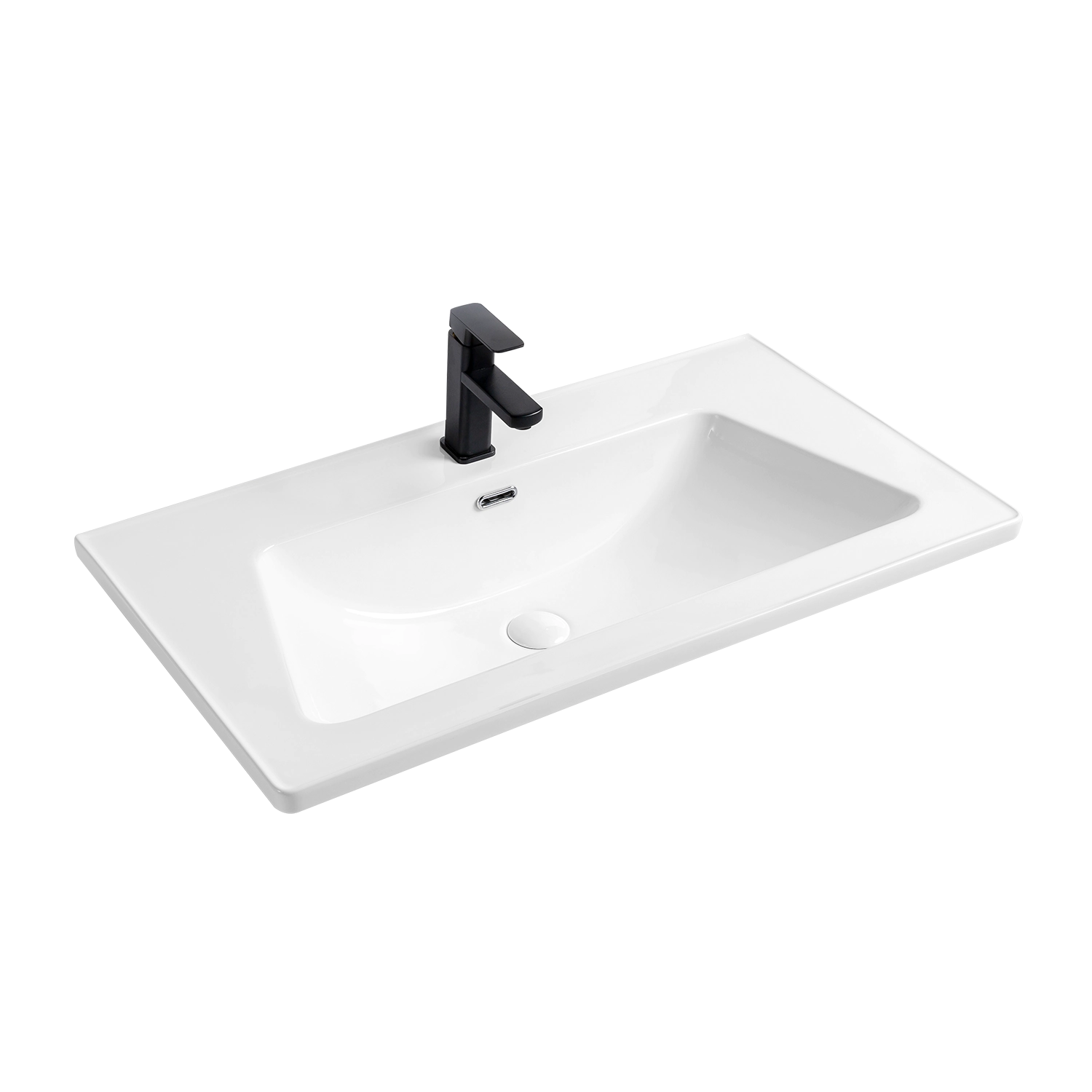 oversized bathroom sink 35 inch vanity sink in ceramic, glassy white 90 cm inset basin for vanity unit